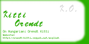kitti orendt business card